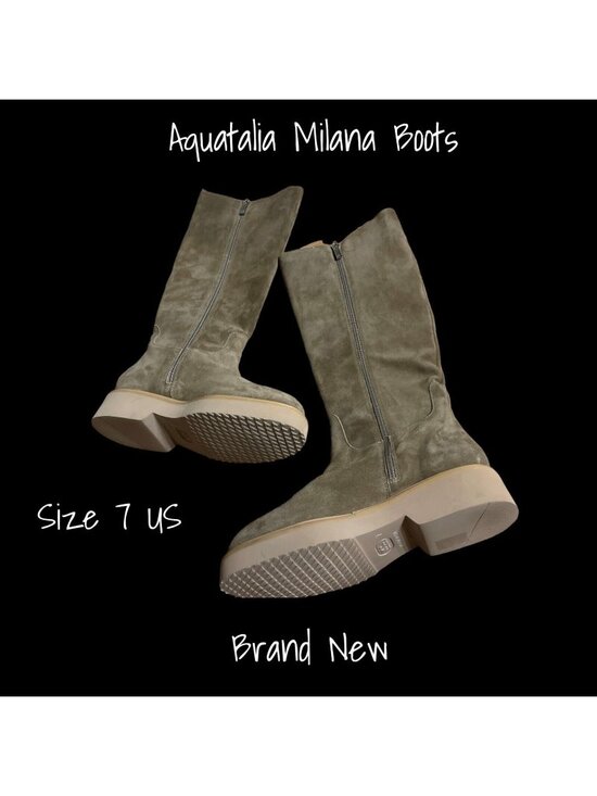 Aquatalia Shoes - Aquatalia Knee High Suede Boots Weatherproof Size 7 US New
